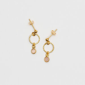 Kolczyki z kwarcem różowym