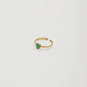 Pierścionek z zielonym agatem