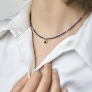 Naszyjnik z sodalitem i dumortierytem