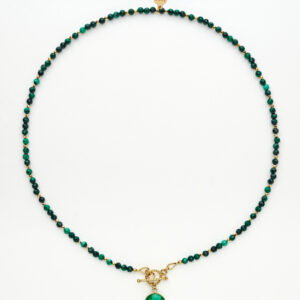 Naszyjnik z malachitem i nefrytem