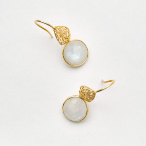 Ażurowe kolczyki z kamieniem księżycowym