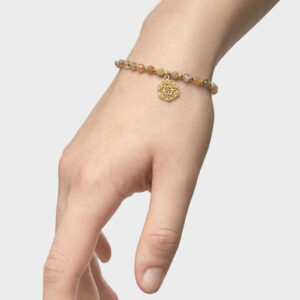 Bransoletka z kamieniem księżycowym i ażurową rozetą