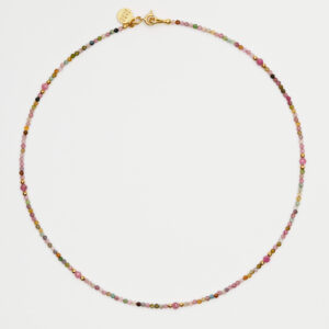 Naszyjnik z kolorowym i różowym turmalinem