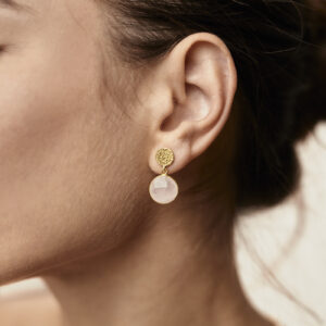 Kolczyki z kwarcem różowym