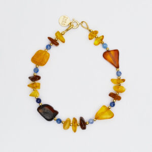 Bransoletka z bursztynem i kyanitem