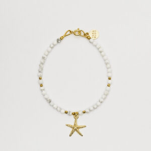 Bransoletka z howlitem i zawieszką rozgwiazdą