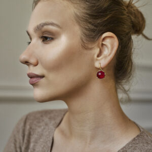 Kolczyki z czerwonym bursztynem