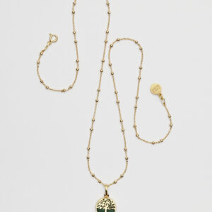 Łańcuszek z malachitem i drzewkiem szczęścia