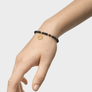 Bransoletka z czarnym turmalinem i rozetą
