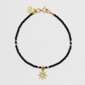 Bransoletka z czarnym spinelem i gwiazdką
