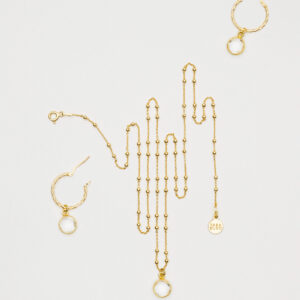 Komplet z kryształem górskim