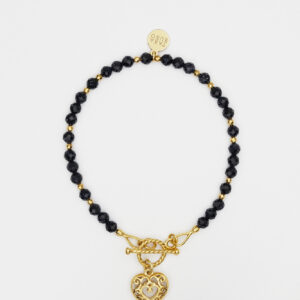 Bransoletka z Nocą Kairu i ażurowym sercem