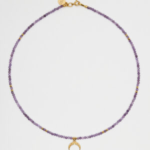 Naszyjnik z ametystem i księżycem