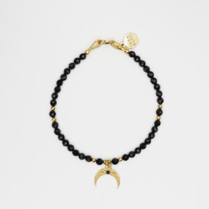 Bransoletka z czarnym turmalinem i księżycem