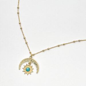 Łańcuszek z księżycem i turkusem