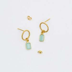 Kolczyki z miętowym chalcedonem
