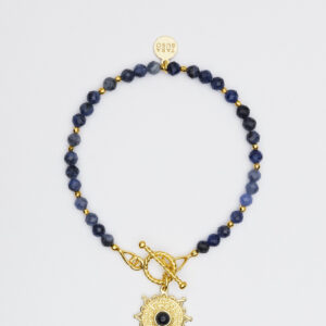 Bransoletka z sodalitem i ozdobną rozetą