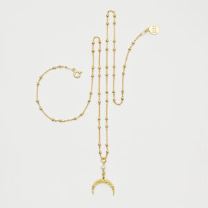 Łańcuszek z księżycem i perłą