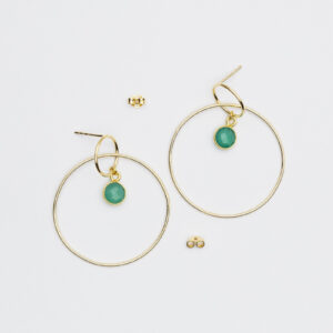 Podwójne koła z zielonym agatem