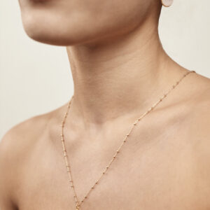 Łańcuszek z kwarcem różowym