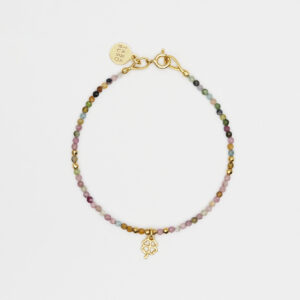 Bransoletka z kolorowym turmalinem i koniczyną