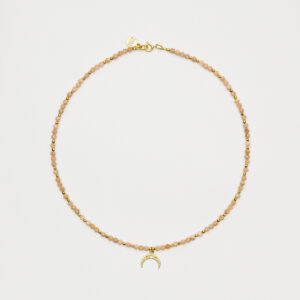 Naszyjnik z rodochrozytem i księżycem