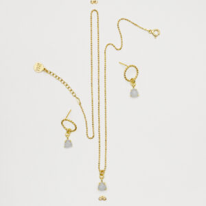 Komplet z błękitnym chalcedonem