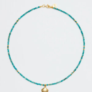 Naszyjnik z amazonitem i muszlą