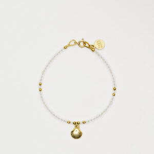 Bransoletka z kryształem górskim i muszlą