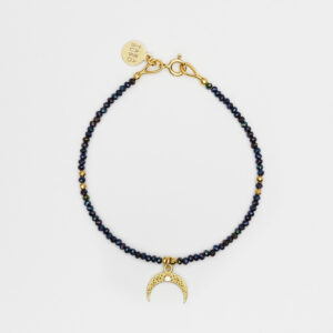 Bransoletka z granatowym spinelem i księżycem